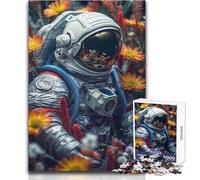 Puzzle da 1000 pezzi per adulti Astronauta Fiore Pianeta Rilassati durante il tempo libero Taglio netto Senza soluzione di continuità Interlock Giocattolo Dimensioni 38x26cm