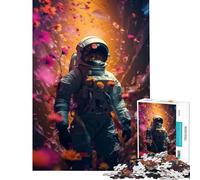 Puzzle da 1000 pezzi per adulti astronauta fiori gioco per famiglie giocattolo avvincente per coltivare la pazienza regalo per donne e uomini migliora la memoria (dimensioni 38x26cm)