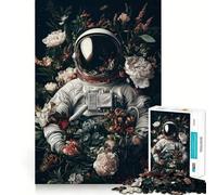 Puzzle da 1000 pezzi per adulti "Astronauta in fiore" con taglio preciso,gioco di abilità per il cervello,svago e divertimento,regalo di compleanno (38x26cm)
