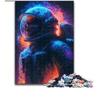 Puzzle da 1000 pezzi per adulti, astronauta, in legno, perfetto come decorazione fai da te o regalo di compleanno, 50x75cm per compleanni, feste e occasioni speciali