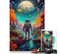 Puzzle da 1000 pezzi per adulti Astronauta Lo spazio è selvaggio Taglio preciso Arte Gioco di logica Divertimento per il tempo libero Compleanno Gioco artistico (38x26cm)