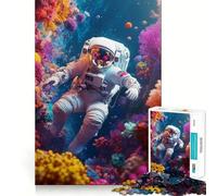 Puzzle da 1000 pezzi per adulti: Astronauta nella barriera corallina,taglio preciso,divertente gioco di logica,regalo per rilassarsi,divertimento,regalo di compleanno (38x26cm)