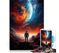 Puzzle da 1000 pezzi per adulti: Astronauta nella tempesta di nebulose,decorazione con intagli precisi,gioco di logica cognitiva,passatempo libero,regalo di compleanno (50x75cm)