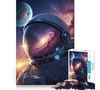 Puzzle da 1000 pezzi per adulti,astronauta nello spazio con riflesso galattico,bordi sottili,gioco creativo divertente e rilassante,regalo di compleanno per hobby (50x75cm)
