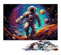 Puzzle da 1000 pezzi per adulti Astronauta nell'universo colorato regalo antistress sfida difficile 1000 pezzi (75x50 cm)