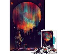 Puzzle da 1000 pezzi per adulti Astronauta pittore nello spazio gioco intellettuale educativo divertente e spiritoso ideale come regalo di Babbo Natale segreto (dimensioni 38x26cm)