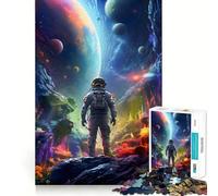 Puzzle da 1000 pezzi per adulti: Astronauta,Spazio selvaggio,Decorazione con ritagli precisi,Gioco rompicapo cognitivo,Gioco libero,Regalo di compleanno artistico (50x75cm)