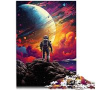 Puzzle da 1000 pezzi per adulti astronauta su un pianeta colorato. Giochi divertenti per tutta la famiglia. Rafforza l'amore tra coppie, adolescenti dai 14 anni in su, 26 x 38 cm