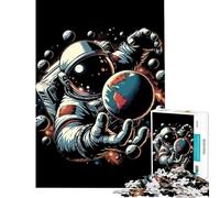 Puzzle da 1000 pezzi per adulti astronauta Terra stile Pop Art decorazione per la casa giocattolo educativo antistress regalo (38x52cm)