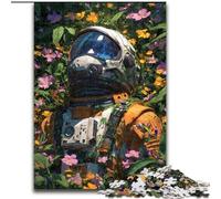 Puzzle da 1000 pezzi per adulti "Astronauta tra i fiori", puzzle da 1000 pezzi, regalo perfetto per le feste, giocattolo educativo (dimensioni 26x38cm)