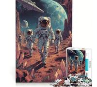 Puzzle da 1000 pezzi per adulti: astronauti che esplorano il paesaggio di un pianeta alieno, antistress, sfida impegnativa, ideale come regalo per tutta la famiglia 38x52cm