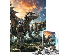 Puzzle da 1000 pezzi per adulti: Astronauti tra i dinosauri gioco per famiglie analisi e logica sfida educativa (dimensioni 38x26cm)