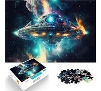 Puzzle da 1000 pezzi per adulti Astronave Fatto di legno，da 14 anni in su Interessante riduzione dello stress Lista dei desideri con Babbo Natale。misurare：50x75cm/19.68x29.52pollice