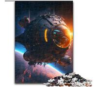 Puzzle da 1000 pezzi per adulti, astronave post-apocalittica in legno, perfetto come decorazione fai da te o regalo di compleanno, 50x75cm, rompicapo stimolante, giocattolo rilassante per adolescenti
