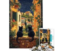 Puzzle da 1000 pezzi per adulti Atene e i gatti Gioco divertente per adulti analisi e logica difficile e stimolante (dimensioni 50x75cm)