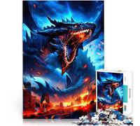 Puzzle da 1000 pezzi per adulti Attacco del drago alla città giochi divertenti per famiglie Migliorare l'amore tra le coppie 38x26cm