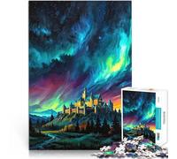 Puzzle da 1000 pezzi per adulti Aurora Boreale e Castello giochi divertenti per famiglie Ogni pezzo è unico - Gioco divertente e stimolante per tutta la famiglia 75x50cm