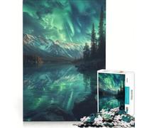 Puzzle da 1000 pezzi per adulti, Aurora Boreale, Montagna, Lago, Gioco Impossibile, Per passare il tempo durante le vacanze, Regalo di compleanno, Regalo di viaggio, 38x52cm