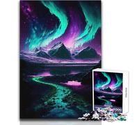 Puzzle da 1000 pezzi per adulti Aurora Boreale, rilassante e tranquillo, per il tempo libero, con bordi di precisione, giocattolo artigianale, dimensioni 50x75cm