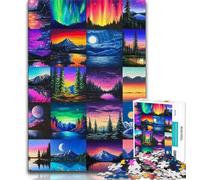 Puzzle da 1000 pezzi per adulti Aurora Collage Jigsaw antistress Staycation Kill Time Interazione genitore-figlio 26x38cm