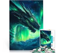 Puzzle da 1000 pezzi per adulti Aurora del drago verde per il giocattolo di sfida del gioco educativo Decorazioni e regali unici per la casa 38x26cm