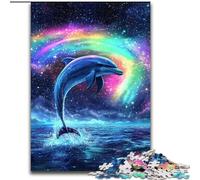 Puzzle da 1000 pezzi per adulti Aurora Dolphin Jigsaw Puzzle in legno Attività educativa per le abilità cognitive Miglioramento delle abilità cognitive Dimensioni 50X75CM