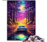 Puzzle da 1000 pezzi per adulti,auto al neon nella natura,puzzle in cartone,perfetto per adolescenti e collezionisti,ideale per la decorazione della casa e come regalo da viaggio,1000 pezzi(26x38cm)