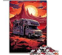 Puzzle da 1000 pezzi per adulti "Auto al tramonto" in legno, un regalo perfetto per il divertimento in famiglia 50x75cm, perfetto per feste, compleanni e serate di giochi in famiglia