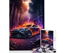 Puzzle da 1000 pezzi per adulti auto con fulmini nella foresta decorazione per la casa giocattoli opere d'arte regalo per giochi educativi divertimento a casa attività dimensioni 38x26cm