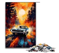 Puzzle da 1000 pezzi per adulti auto sportiva classica nella foresta circondata da puzzle giocattoli per l'intrattenimento della famiglia decorazioni per la casa e regali unici 75x50 cm