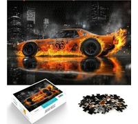 Puzzle da 1000 pezzi per adulti Auto sportiva retrò in fiamme Fatto di legno per età 14+ Giochi educativi Regali di Babbo Natale segreto misurare:50x75cm