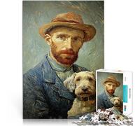 Puzzle da 1000 pezzi per adulti Autoritratto con cane per il giocattolo di sfida del gioco educativo Regalo di compleanno, regali, arte murale 38x26cm