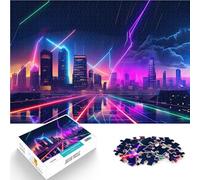Puzzle da 1000 pezzi per adulti Autostrada per Neon City Difficile da completare ma divertente e umoristico per la decorazione della casa 52x38cm
