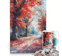 Puzzle da 1000 pezzi per adulti, "Autumn Blaze Path", gioco educativo, sfida impegnativa, per rafforzare l'amore tra le coppie, 50x75cm