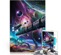 Puzzle da 1000 pezzi per adulti Avventura del treno cosmico Giocattoli per l'intrattenimento in famiglia Adatto per la decorazione del desktop 38x26cm