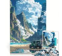 Puzzle da 1000 pezzi per adulti: avventura in jeep sulla spiaggia, gioco rompicapo, difficile, per rafforzare l'amore tra le coppie 38x26cm