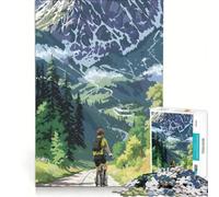 Puzzle da 1000 pezzi per adulti avventura in mountain bike giochi rilassanti assemblaggio di modelli lista dei desideri con Babbo Natale 38x26cm