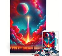 Puzzle da 1000 pezzi per adulti: Avventura spaziale con razzo gioco rompicapo stimolante da completare per rafforzare l'amore tra le coppie 50x75cm