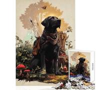 Puzzle da 1000 pezzi per adulti avventuroso labrador nero nella foresta fantasy giocattoli antistress fantastici regali e giocattoli gioco educativo interessante per ridurre lo stress 50x75cm