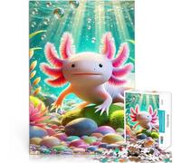 Puzzle da 1000 pezzi per adulti Axolotl carino sott'acqua Allena il tuo cervello e le tue mani Migliorare l'amore tra le coppie 38x26cm