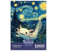 Puzzle Da 1000 Pezzi Per Adulti Axolotl Starry Night Puzzle Per Adolescenti Gioco Rompicapo Migliora La Memoria Sfida Educativa 70x50cm/1000pcs