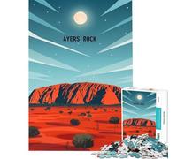 Puzzle da 1000 pezzi per adulti Ayers Rock Moonrise gioco avvincente per coltivare la pazienza rompicapo per tutta la famiglia regalo per donne e uomini (dimensioni 38x26cm)