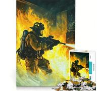 Puzzle da 1000 pezzi per adulti, azione pompieri, gioco pratico, attività divertente da fare a casa, gioco dal design accattivante 38x52cm