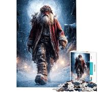 Puzzle da 1000 pezzi per adulti Babbo Natale che cammina in un villaggio innevato Gioco rompicapo per adulti ideale come regalo di compleanno o per tutta la famiglia (dimensioni 38x52cm)
