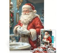 Puzzle da 1000 pezzi per adulti: Babbo Natale che si lava le mani gioco educativo difficile e stimolante gioco unico e avvincente 50x75cm
