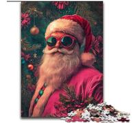 Puzzle da 1000 pezzi per adulti Babbo Natale con gli occhiali Puzzle per adulti da 1000 pezzi Sviluppa le capacità di coordinazione occhio-mano, perfetto come regalo di compleanno (dimensioni 50x75cm)