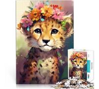 Puzzle da 1000 pezzi per adulti Baby Leopard giocattolo educativo 26 x 38 cm, regalo per amici e parenti, adatto per adolescenti dai 14 anni in su