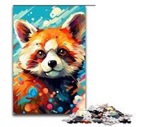 Puzzle da 1000 pezzi per adulti Baby Robot Panda Rosso di Splatters Un sacco di puzzle spessi e colorati per bambini Gioco educativo in legno per adulti 75x50 cm