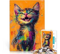 Puzzle da 1000 pezzi per adulti Baffi di gatto beati per il giocattolo di sfida del gioco educativo Giocattoli per la decorazione della casa 52x38cm