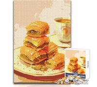 Puzzle da 1000 pezzi per adulti Baklava e natura morta con tè Rilassati durante il tempo libero Taglio netto e senza cuciture Dimensioni del giocattolo: 38x26cm